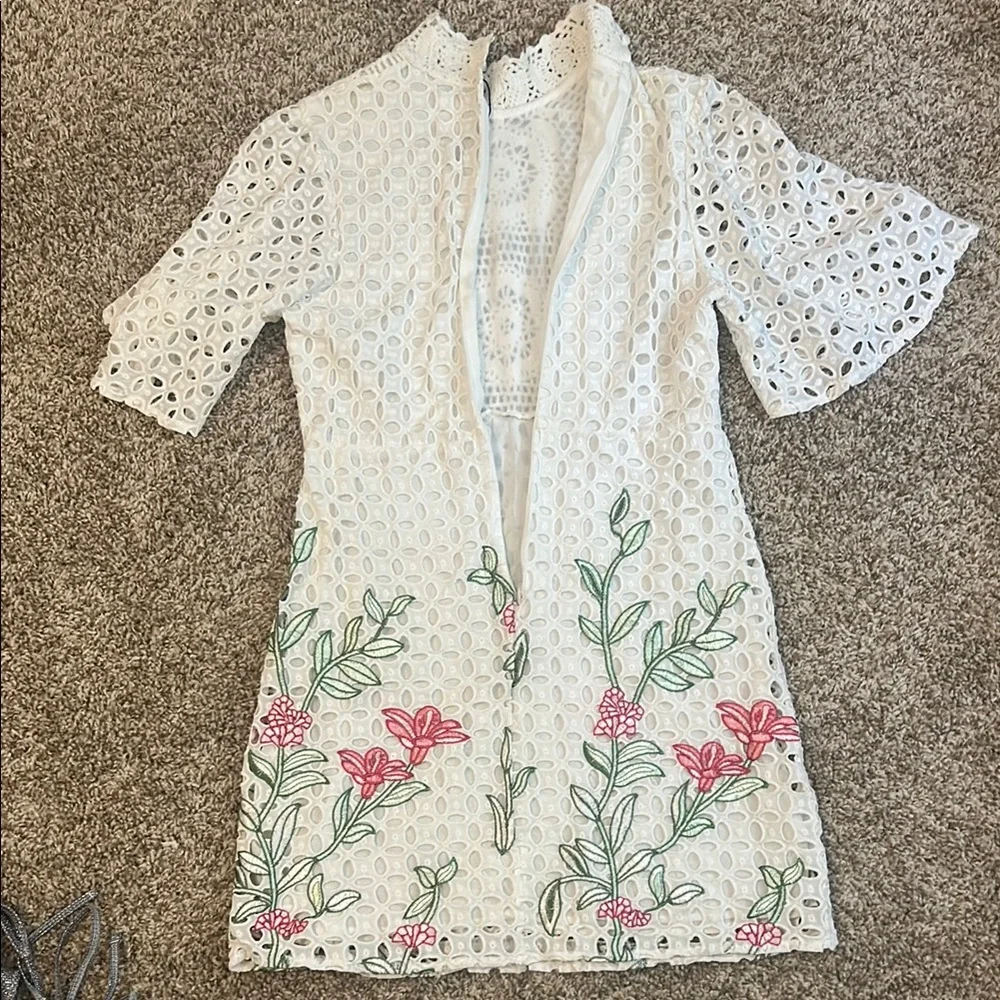 Zara White and Pink Sheath Dress - Picture 4 of 6